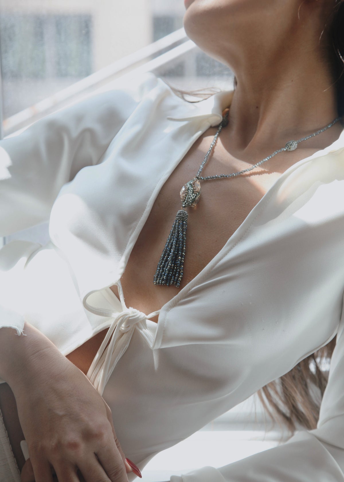 The Lila Pendant in Jade